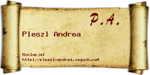 Pleszl Andrea névjegykártya